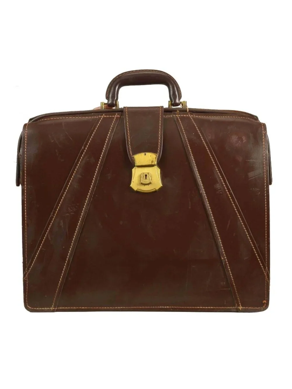 Vintage Leather Briefcase WITH KEYS/Military/Lawyer 1960-70s